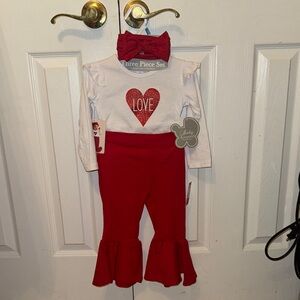 Baby Essentials Red and White Love Set